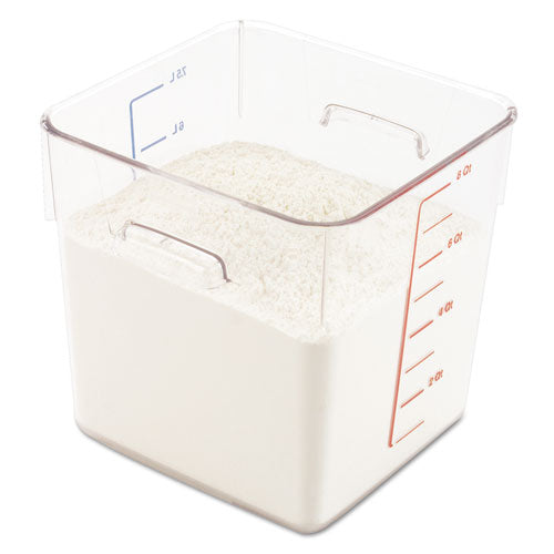 Spacesaver Square Containers, 4 Qt, 8.8 X 8.75 X 4.75, Clear, Plastic