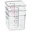 Spacesaver Square Containers, 4 Qt, 8.8 X 8.75 X 4.75, Clear, Plastic