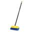 Bi-level Deck Scrub Brush, Blue Polypropylene Bristles, 10" Brush, 10" Plastic Block, Threaded Hole