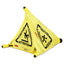 Multilingual Pop-up Safety Cone, 3-sided, Fabric, 21 X 21 X 20, Yellow