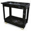 Service/utility Carts, Plastic, 2 Shelves, 500 Lb Capacity, 24" X 40" X 31.25", Black