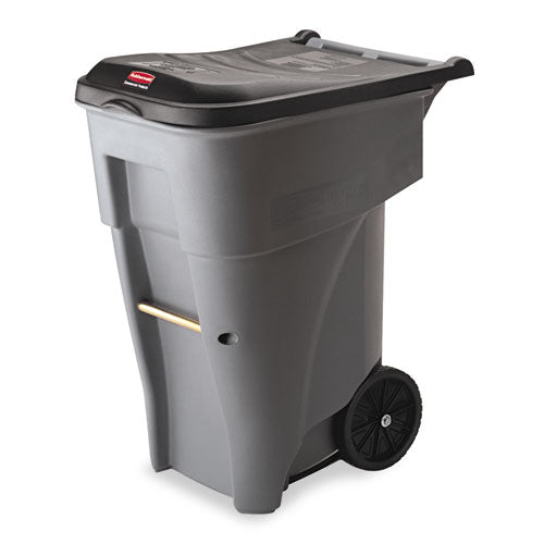 Brute Roll-out Heavy-duty Container, 65 Gal, Polyethylene, Gray