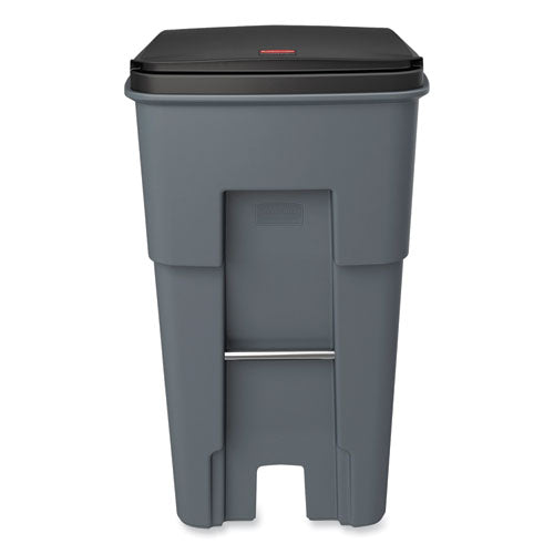 Brute Roll-out Heavy-duty Container, 65 Gal, Polyethylene, Gray
