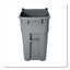 Square Brute Rollout Container, 50 Gal, Molded Plastic, Gray