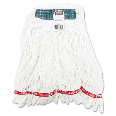 Web Foot Shrinkless Looped-end Wet Mop Head, Cotton/synthetic, Medium, White, 6/carton