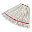Web Foot Shrinkless Looped-end Wet Mop Head, Cotton/synthetic, Medium, White