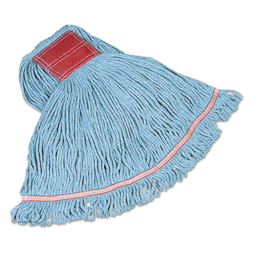 Swinger Loop Wet Mop Heads, Cotton/synthetic, Blue, Large