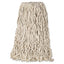Premium Cut-end Cotton Wet Mop Head, 16oz, White, 1" Orange Band, 12/carton