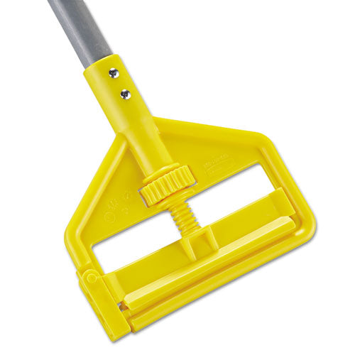 Invader Aluminum Side-gate Wet-mop Handle, 60", Gray/yellow