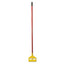 Invader Fiberglass Side-gate Wet-mop Handle, 60", Red/yellow