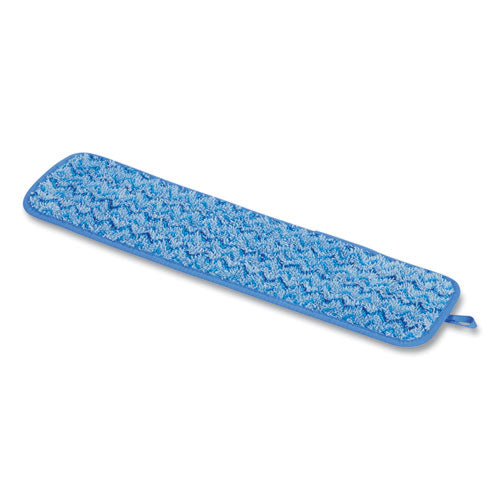 Microfiber Wet Room Pad, Split Nylon/polyester Blend, 18", Blue, 12/carton