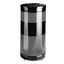 Classics Perforated Open Top Receptacle, 25 Gal, Steel, Black