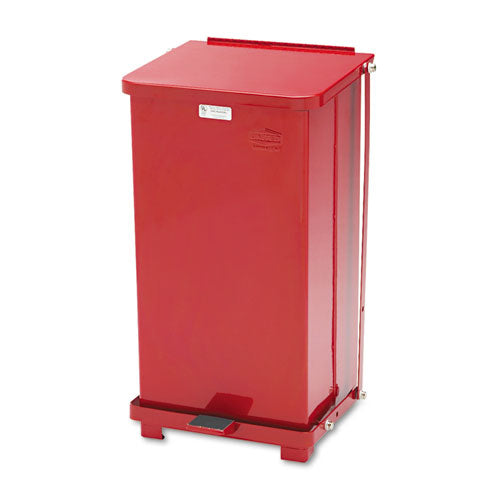 Defenders Heavy-duty Steel Step Can, 4 Gal, Steel, Red