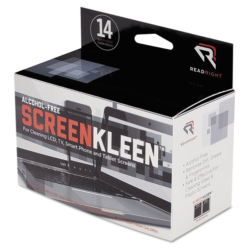Screenkleen Alcohol-free Wipes, Cloth, 5 X 5, 14/box