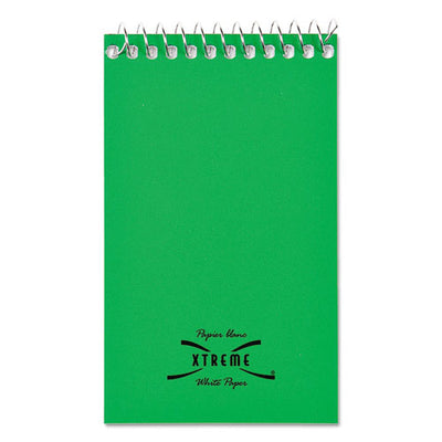 Paper Blanc Xtreme White Wirebound Memo Pads, Narrow Rule, Randomly Assorted Cover Colors, 60 White 3 X 5 Sheets