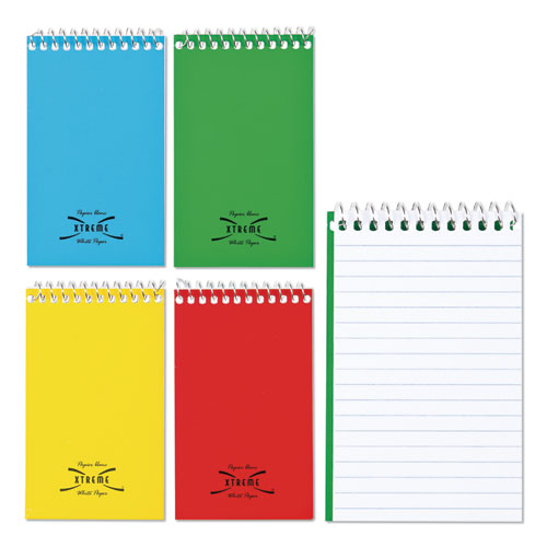 Paper Blanc Xtreme White Wirebound Memo Books, Narrow Rule, Randomly Assorted Covers, 5 X 3, 60 Sheets
