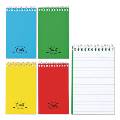 Paper Blanc Xtreme White Wirebound Memo Books, Narrow Rule, Randomly Assorted Covers, 5 X 3, 60 Sheets