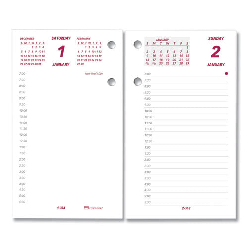 Daily Calendar Pad Refill, 6 X 3.5, White/burgundy/gray Sheets, 2023