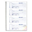 Spiralbound Unnumbered Money Receipt Book, Three-part Carbonless, 7 X 2.75, 4 Forms/sheet, 120 Forms Total