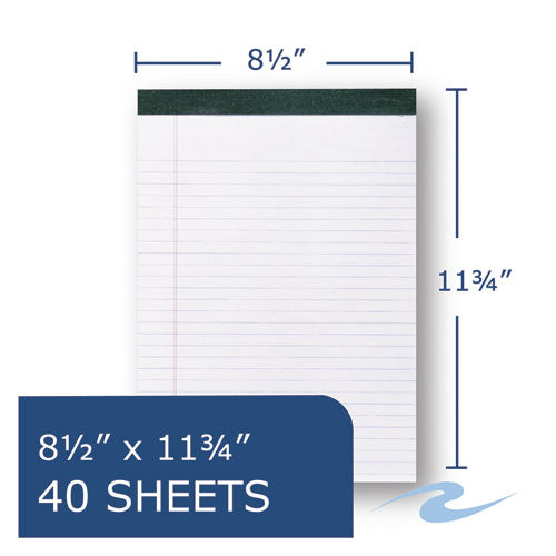 Recycled Legal Pad, Wide/legal Rule, 40 White 8.5 X 11 Sheets, Dozen