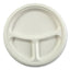 Bagasse Pfas-free Dinnerware, 3-compartment Plate, 10.24" Dia, White, 500/carton