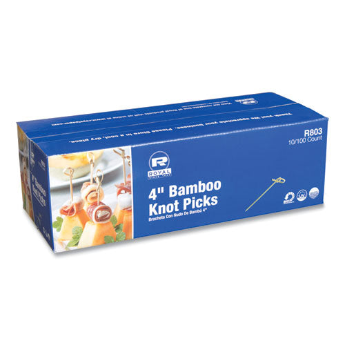 Knotted Bamboo Pick, Olive Green, 4", 1,000/carton