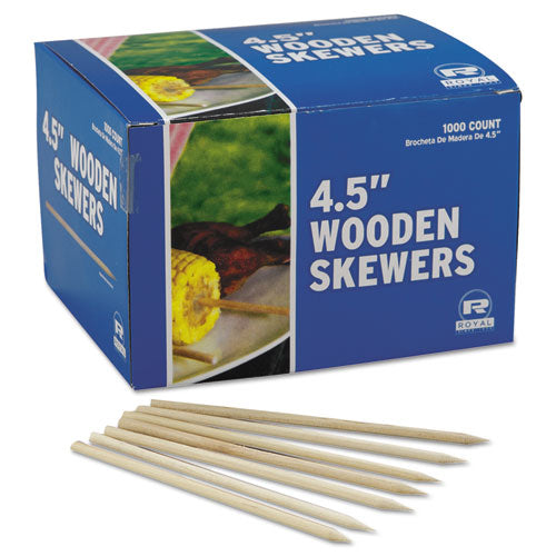 Wooden Skewers, 4 1/2 Inches, 10000/Carton