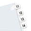 Legal Index Tabs, Preprinted Numeric: 11 To 20, 1/12-cut, White, 0.44" Wide, 104/pack