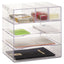 Optimizers Four-way Organizer With Drawers, 6 Compartments, 2 Drawers, Plastic, 10 X 13.25 X 13.25, Clear