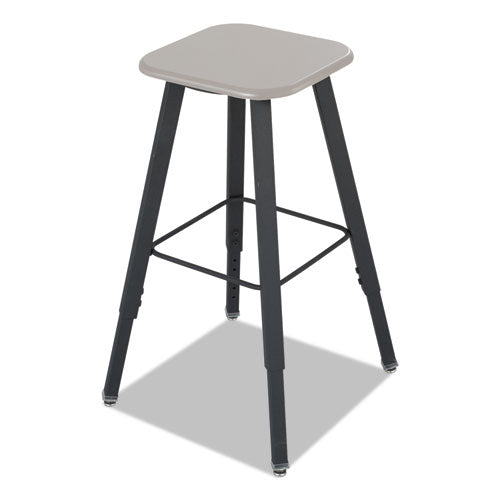Alphabetter Adjustable-height Student Stool, Backless, Supports Up To 250 Lb, 35.5" Seat Height, Black