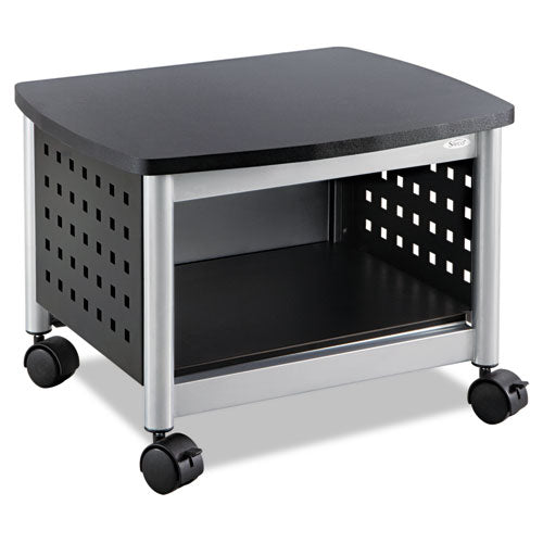 Scoot Under-desk Printer Stand, Metal, 2 Shelves, 100 Lb Capacity, 20.25" X 16.5" X 14.5", Black/silver