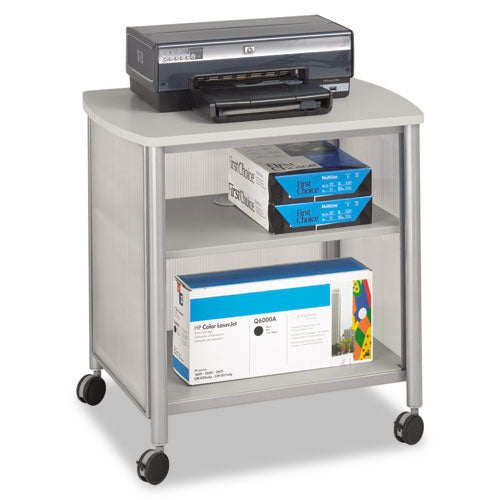 Impromptu Deskside Machine Stand, Metal, 3 Shelves, 100 Lb Capacity, 26.25" X 21" X 26.5", Gray