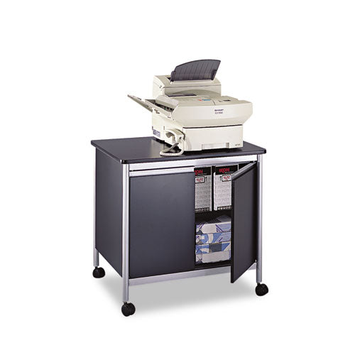 Deluxe Steel Machine Stand, Metal, 3 Shelves, 32" X 24.5" X 30.25", Black
