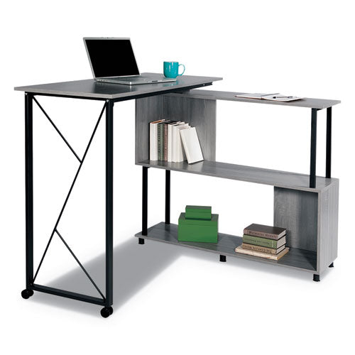 Mood Standing Height Desk, 53.25" X 21.75" X 42.25", Gray