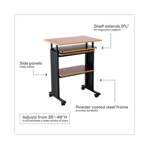 Muv Stand-up Adjustable-height Desk, 29.5" X 22" X 35" To 49", Gray