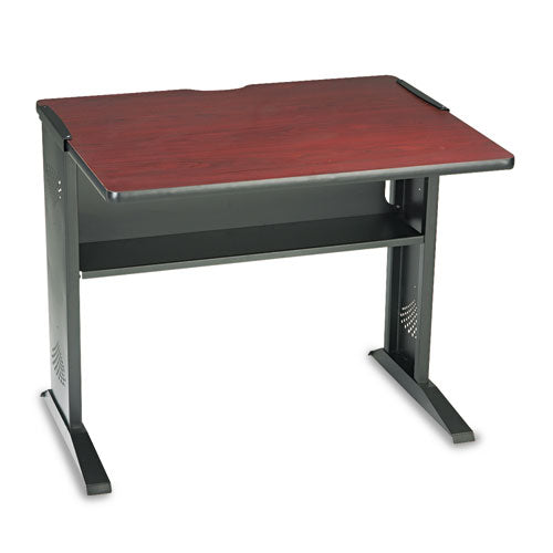Computer Desk With Reversible Top, 47.5" X 28" X 30", Mahogany/medium Oak/black