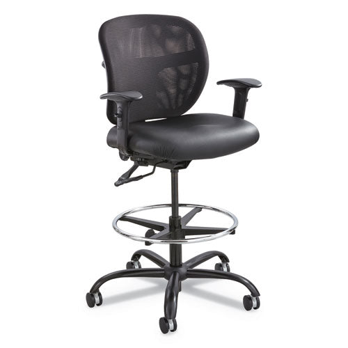 Vue Heavy-duty Extended-height Stool, Supports Up To 350 Lb, 23" To 32.5" Seat Height, Black Vinyl Seat, Black Base