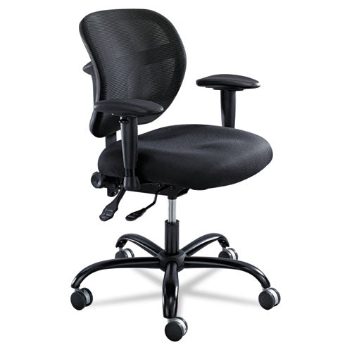 Vue Intensive-use Mesh Task Chair, Supports Up To 500 Lb, 18.5" To 21" Seat Height, Black Vinyl Seat/back, Black Base