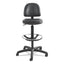 Precision Extended-height Swivel Stool, Adjustable Footring, Supports 250 Lb, 23" To 33" Seat Height, Black Vinyl, Black Base