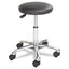 Height-adjustable Lab Stool, Backless, Supports Up To 250 Lb, 16" To 21" Seat Height, Black Seat, Chrome Base