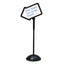 Writeway Double-sided Magnetic Dry Erase Standing Message Sign, Rectangle, 65" Tall Black Stand, 14.25 X 22.25 White Face