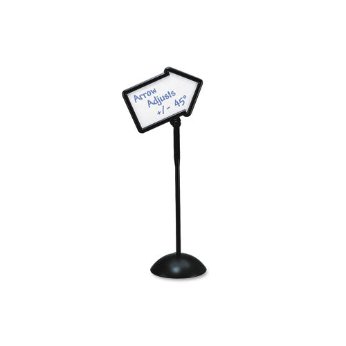 Writeway Double-sided Magnetic Dry Erase Standing Message Sign, Rectangle, 65" Tall Black Stand, 14.25 X 22.25 White Face