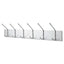 Metal Wall Rack, Six Ball-tipped Double-hooks, Metal, 36w X 3.75d X 7h, Satin