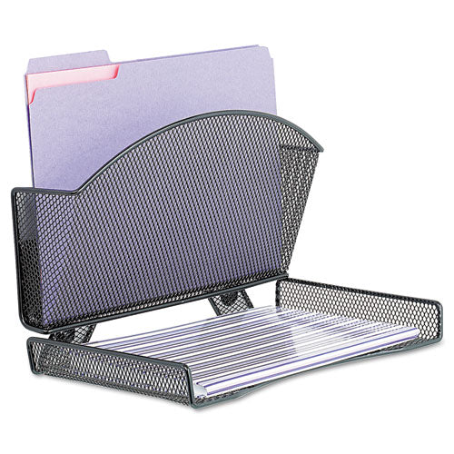 Onyx Magnetic Mesh Panel Accessories, 3 File Pocket, 13 X 4.25 X 13.5. Black