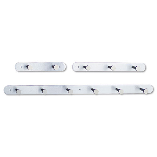 Nail Head Wall Coat Rack, Two Hooks, Metal, 12w X 2.75d X 2h, Satin