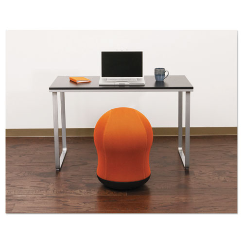 Zenergy Swivel Ball Chair, Backless, Supports Up To 250 Lb, Orange Seat, Black Base