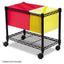 Wire Mobile File, Metal, 1 Shelf, 2 Bins, 14" X 24" X 20.5", Black
