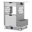 Mobile Storage Cart, Metal, 2 Shelves, 2 Drawers, 1 Bin, 150 Lb Capacity, 28" X 20" X 33.5", White