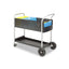 Scoot Dual-purpose Mail And Filing Cart, Metal, 1 Shelf, 2 Bins, 22" X 27" X 40.5", Black/silver