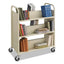 Steel Double-sided Book Cart, Metal, 6 Shelves, 300 Lb Capacity, 36" X 18.5" X 43.5", Sand